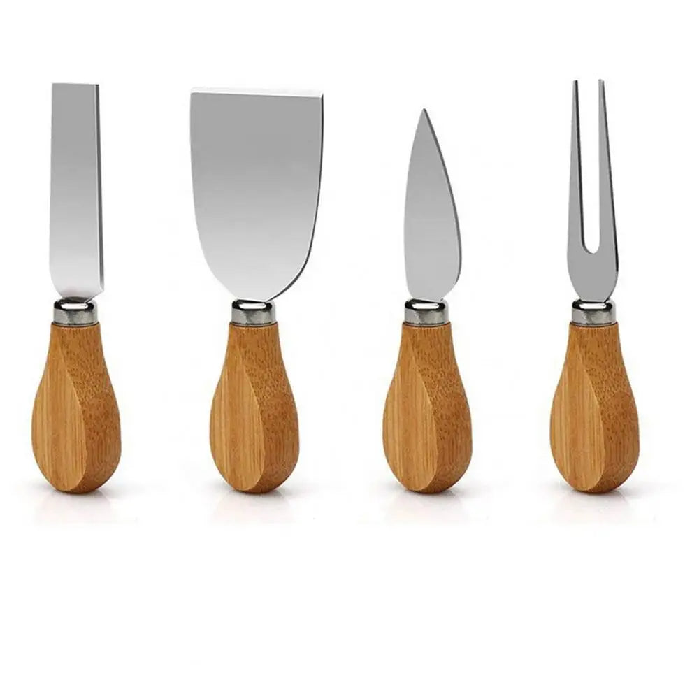 Serving Board Bamboo with Drawer and Stainless Steel Utensils