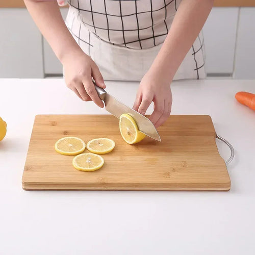 Bamboo Cutting Board, Double-Sided Design, Hanging Handle, Carbonized Bamboo