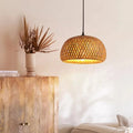 Pendant Light Bamboo Handwoven Adjustable Ceiling Fixture