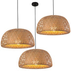 Pendant Light Bamboo Handwoven Adjustable Ceiling Fixture