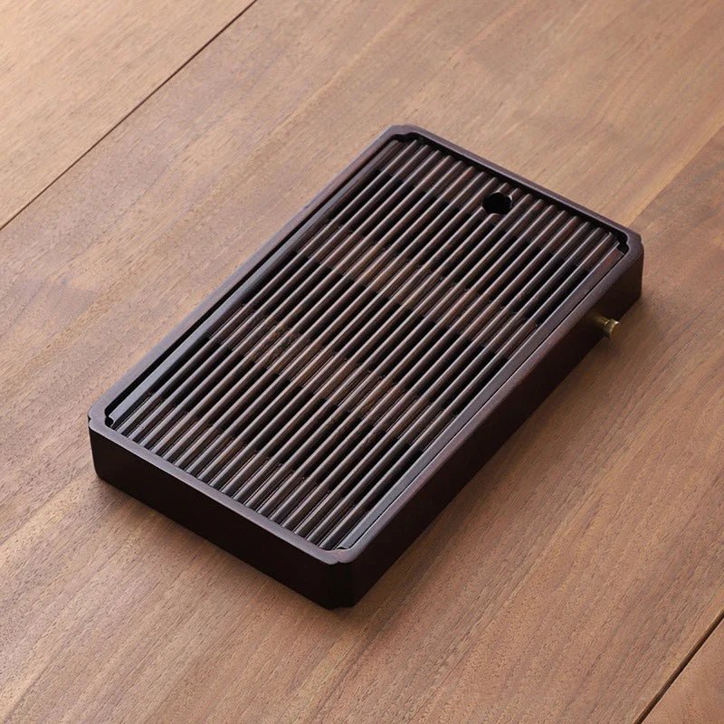 Bamboo Tea Tray Traditional Japanese Style Bamboo with Drain System