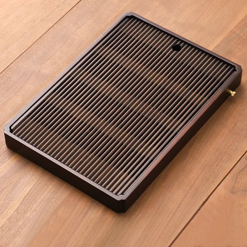 Bamboo Tea Tray Traditional Japanese Style Bamboo with Drain System