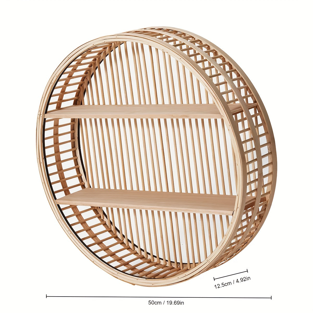 BambooArt: Bamboo Wall Shelf – Decorative, Handmade & Floating in Vintage Style for Living Room & Bedroom