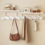 BambooLine: Wall-Mounted Coat Rack – Modern Wooden Design with 8 Hooks, Space-Saving & Decorative for Hallway & Bedroom