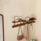 BambooLine: Wall-Mounted Coat Rack – Modern Wooden Design with 8 Hooks, Space-Saving & Decorative for Hallway & Bedroom