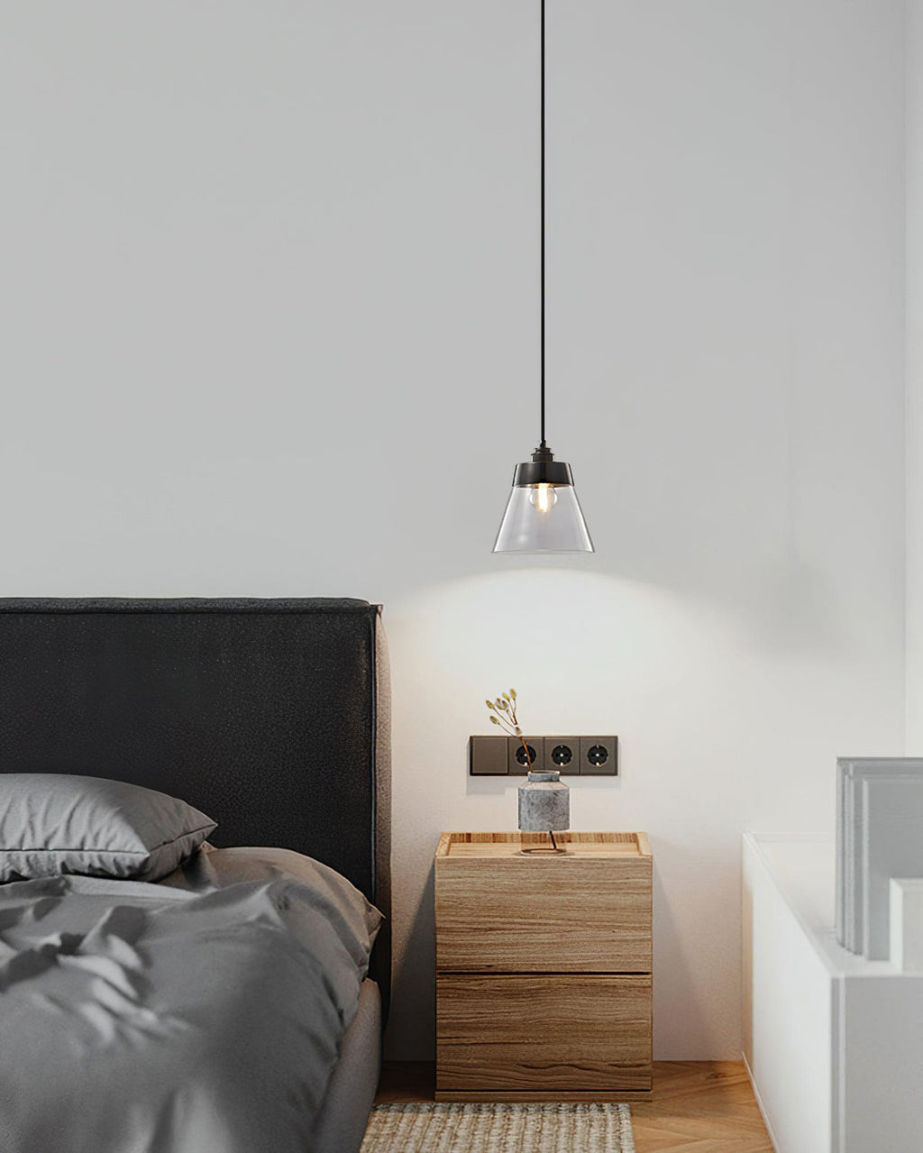 Baskin Clear Glass Farmhouse Pendant Light
