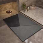 Bath Mat Black Non Slip Design Bath Mat, Quick Drying