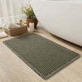 Bath Mat Cotton Waffle Non Slip Backing Rectangular, Soft Quick-Drying Bathroom Rug