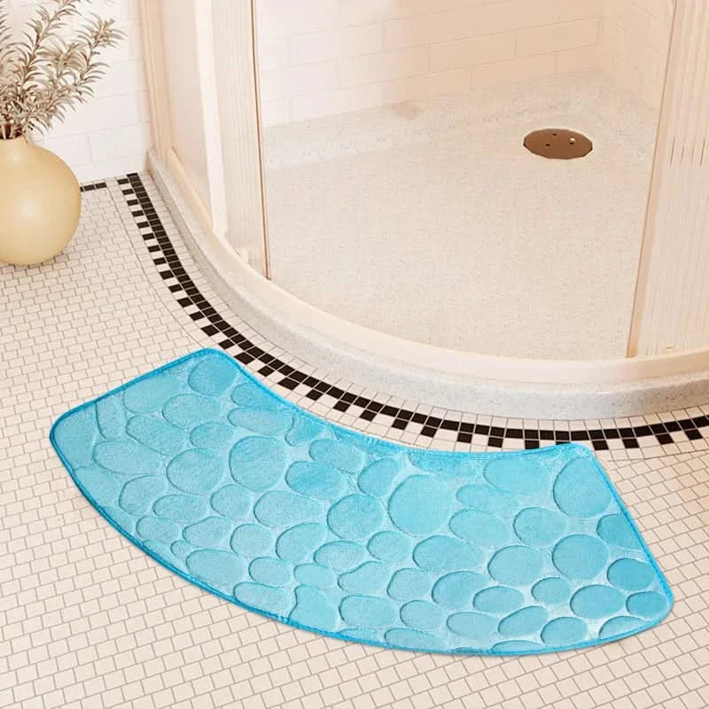 Bath Mat Curved 40 x 100 cm Coral Fleece Non Slip, Quick-Drying Coral Fleece