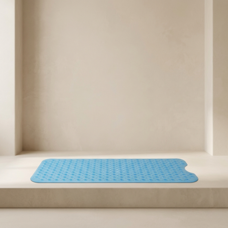 Bath Mat PVC Non Slip Suction Cup Machine Washable, Enhanced Safety