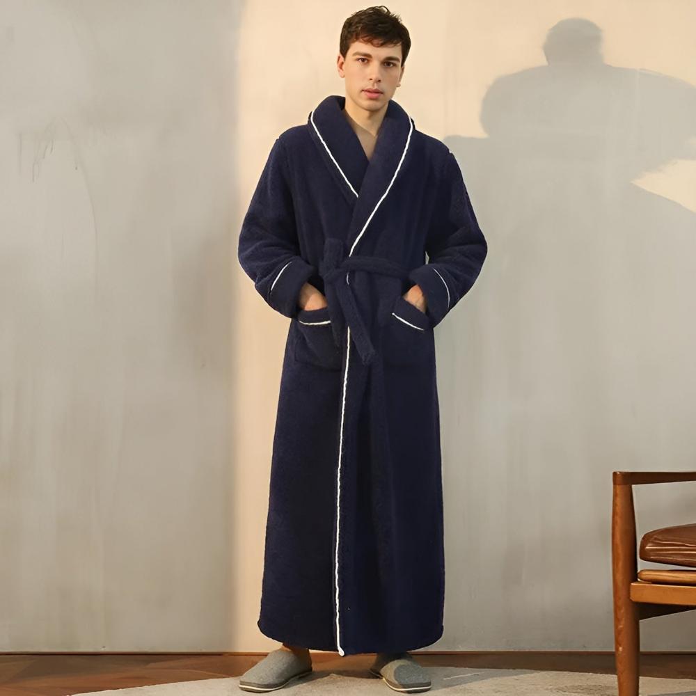 Bathrobe Coral Fleece Flannel Unisex Shawl Collar
