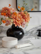 Bela Limestone Bath Accessory | Etched Stone Surface