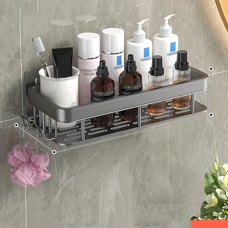 Bathroom Rack Adhesive Two Tier Shower Caddy Wall Storage