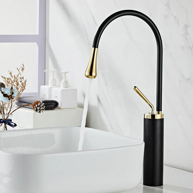 Bathroom Sink Faucet Swivel Spout Waterfall Flow