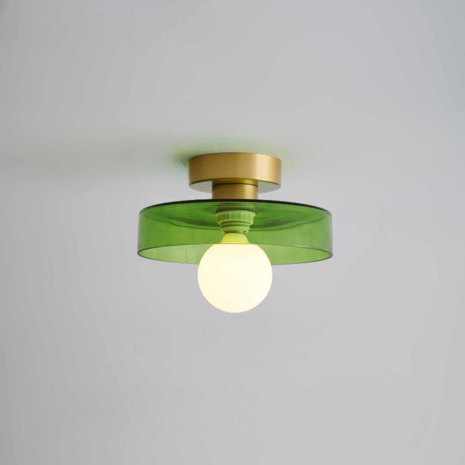 BauLumi: Bauhaus Ceiling Light made of Glass & Brass – Stylish Modern Ceiling Lamp for Living Room