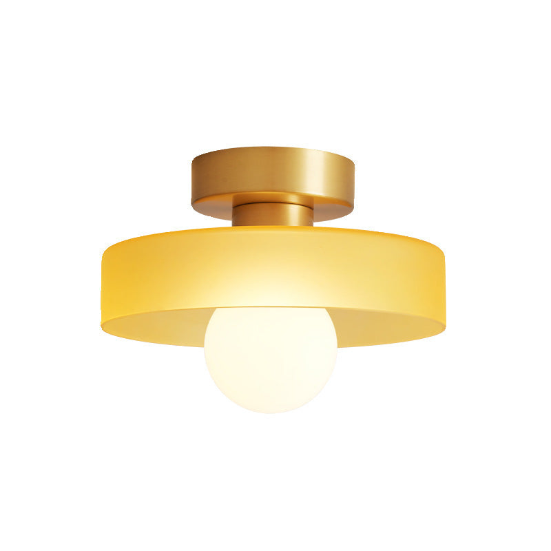 BauLumi: Bauhaus Ceiling Light made of Glass & Brass – Stylish Modern Ceiling Lamp for Living Room
