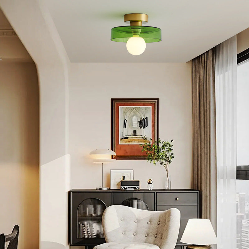BauLumi: Bauhaus Ceiling Light made of Glass & Brass – Stylish Modern Ceiling Lamp for Living Room