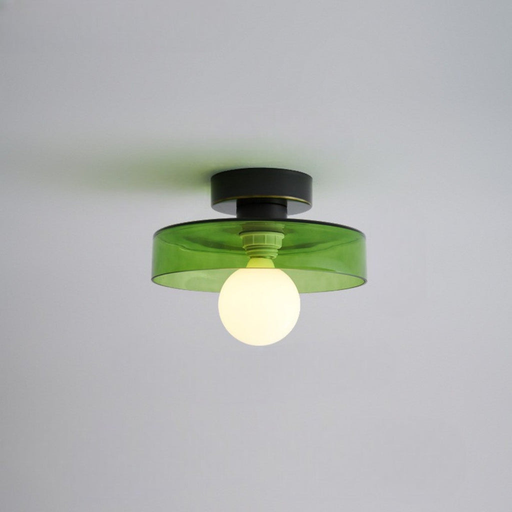 BauLumi: Bauhaus Ceiling Light made of Glass & Brass – Stylish Modern Ceiling Lamp for Living Room