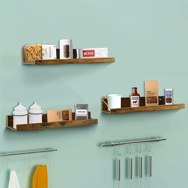 FarmhouseWood: Rustic Wall Shelves – Sturdy, Decorative & Floating with Oak Finish for Living Room & Bedroom