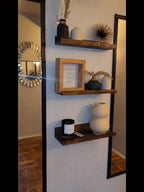 FarmhouseWood: Rustic Wall Shelves – Sturdy, Decorative & Floating with Oak Finish for Living Room & Bedroom