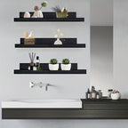 FarmhouseWood: Rustic Wall Shelves – Sturdy, Decorative & Floating with Oak Finish for Living Room & Bedroom