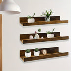 FarmhouseWood: Rustic Wall Shelves – Sturdy, Decorative & Floating with Oak Finish for Living Room & Bedroom