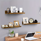 FarmhouseWood: Rustic Wall Shelves – Sturdy, Decorative & Floating with Oak Finish for Living Room & Bedroom