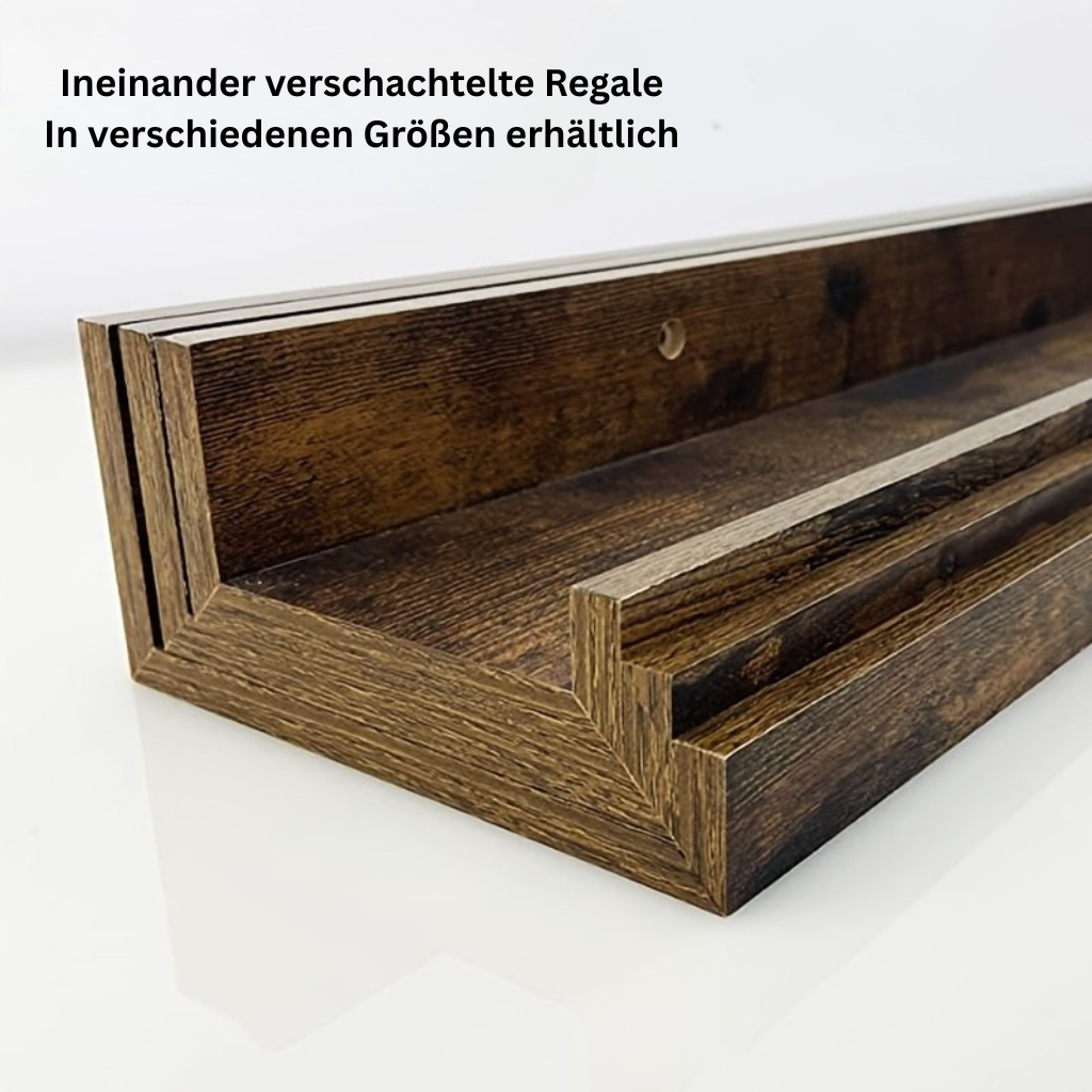 FarmhouseWood: Rustic Wall Shelves – Sturdy, Decorative & Floating with Oak Finish for Living Room & Bedroom