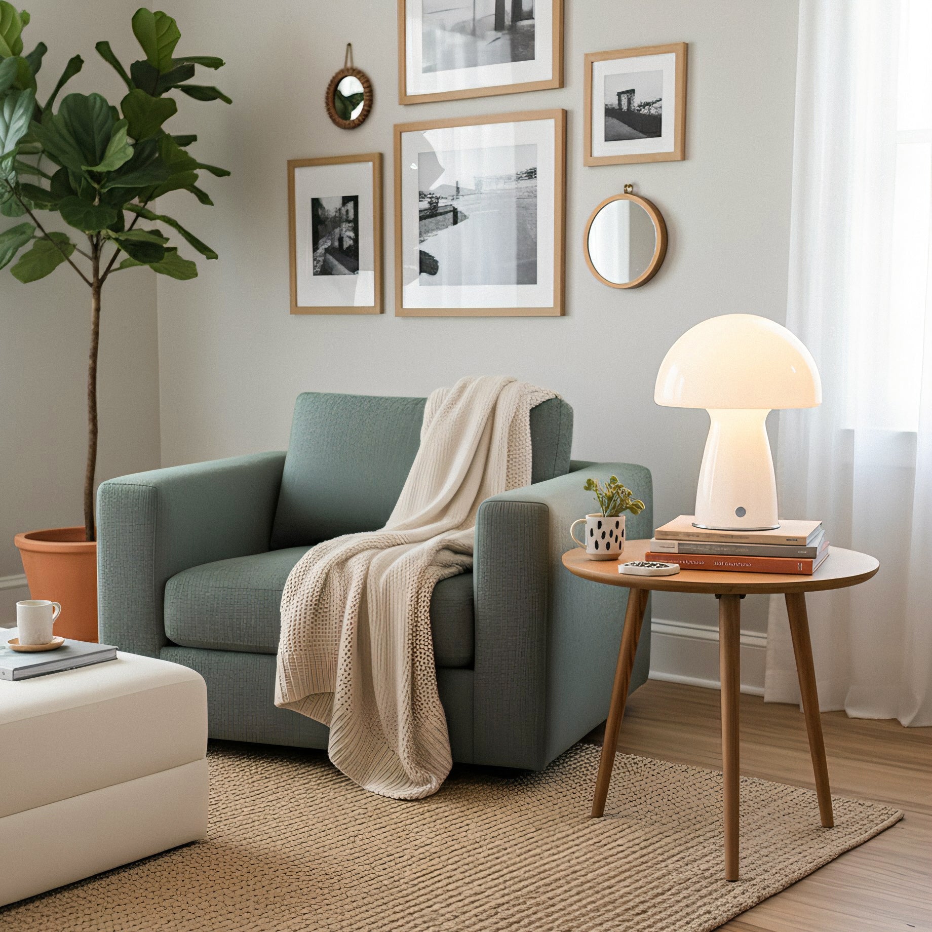 Bauhaus Mushroom Glass Table Lamp