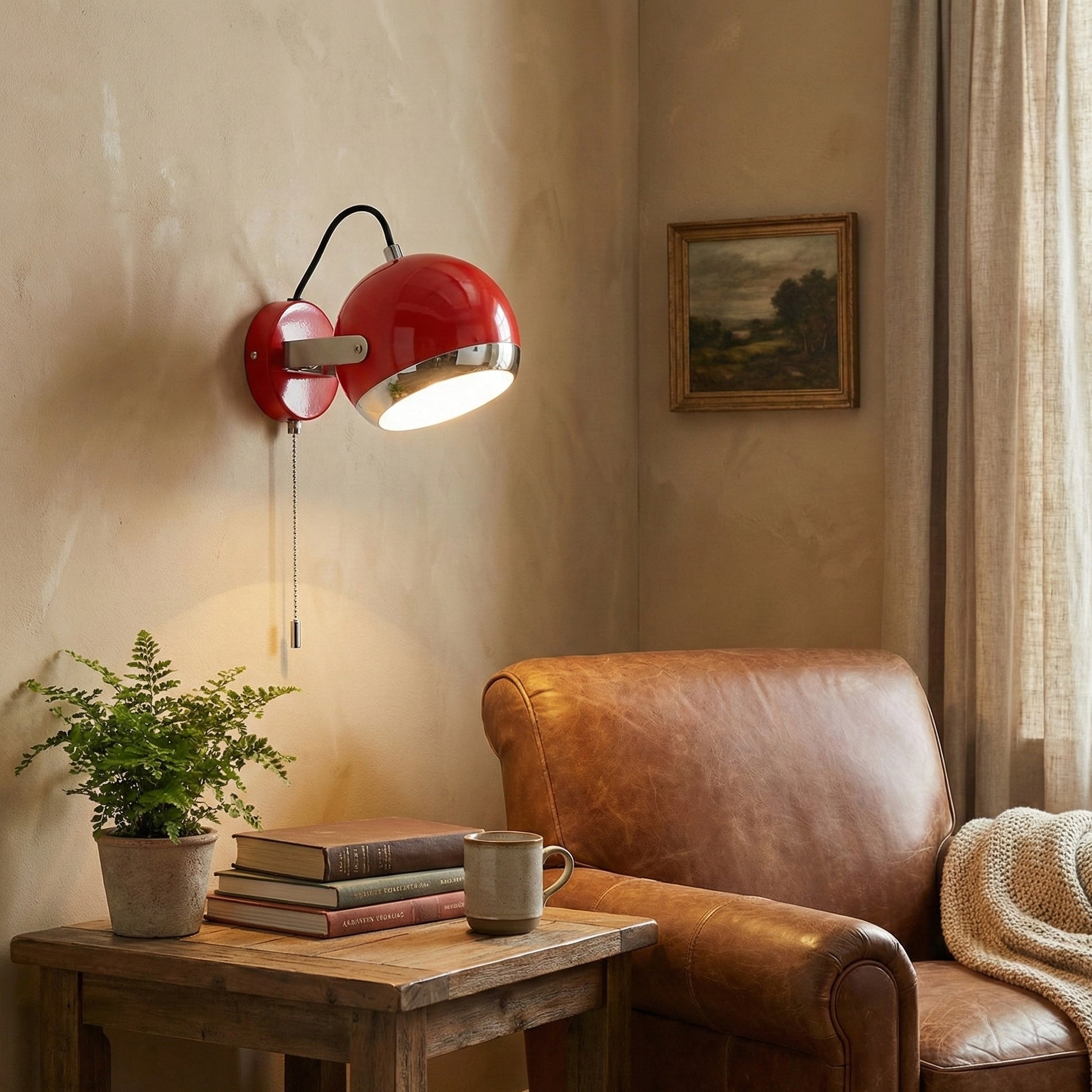 Bauhaus Sputnik Wall Sconce with Pull Cord