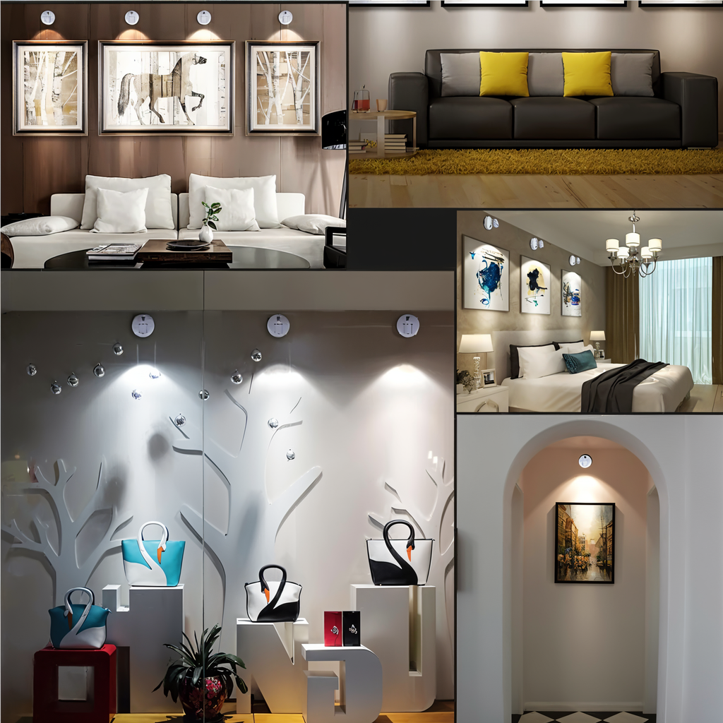 BeamLuxe: Wireless LED Wall Light – Dimmable Accent Lighting for Art & Decor