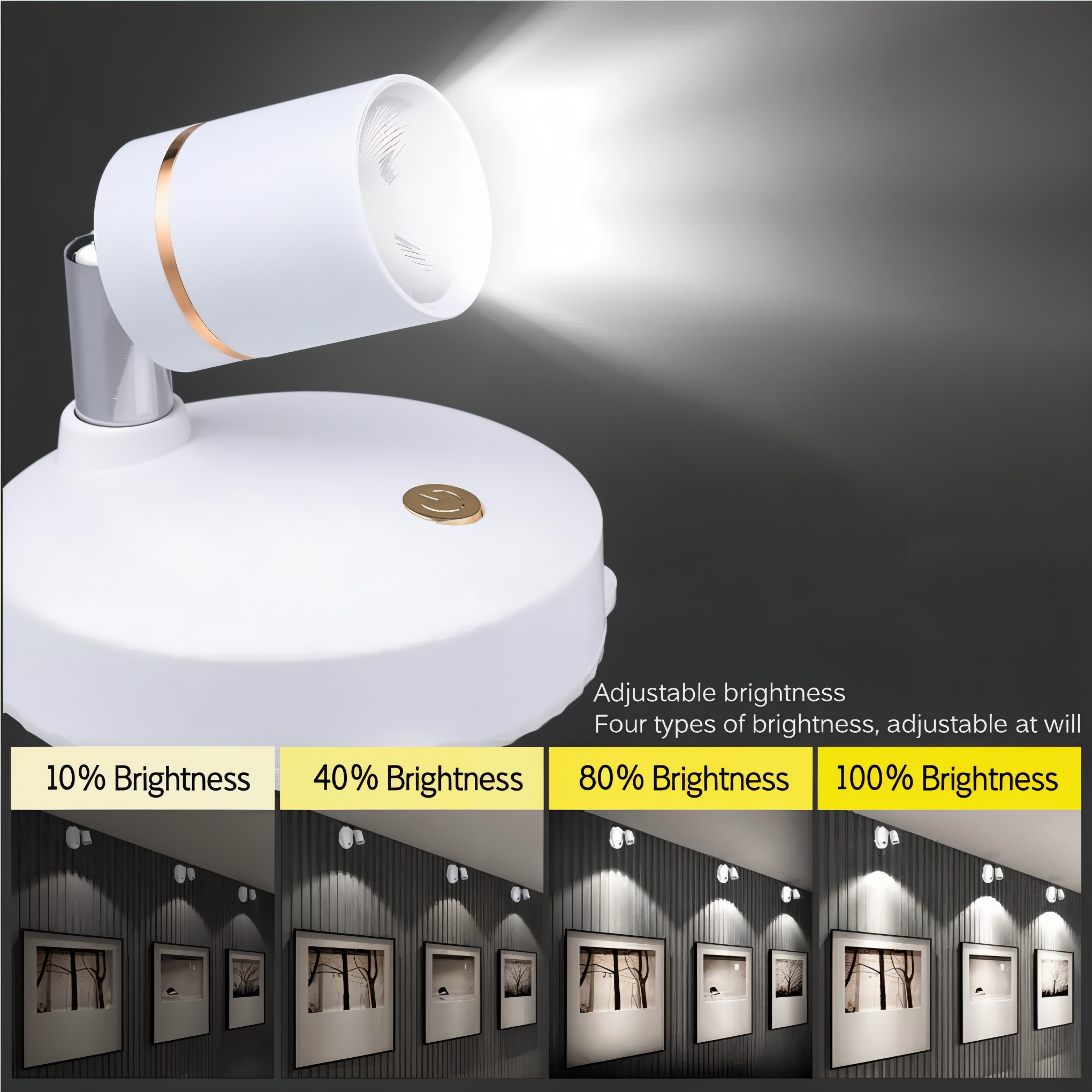 BeamLuxe: Wireless LED Wall Light – Dimmable Accent Lighting for Art & Decor