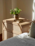 Soleil Nightstand | Rounded Oak Frame, Soft-Close Drawers