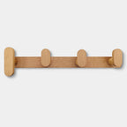 Wall Hook Rack Beech Wood Wall Mounted Storage Organizer for Coats Bags and Towels