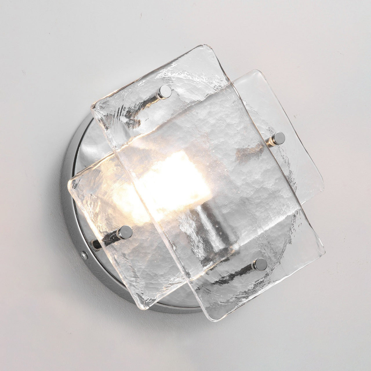 Bergen Sculptural Ice-Glass Wall Sconce
