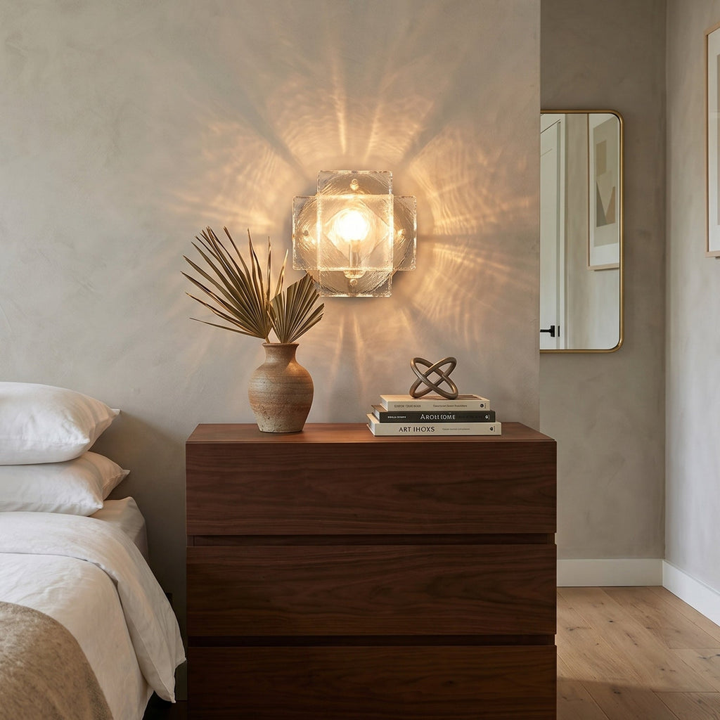 Bergen Sculptural Ice-Glass Wall Sconce