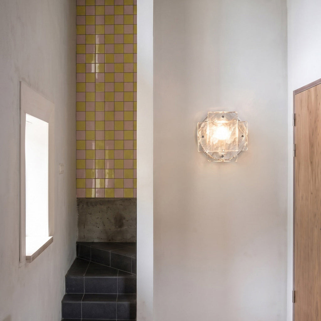 Bergen Sculptural Ice-Glass Wall Sconce