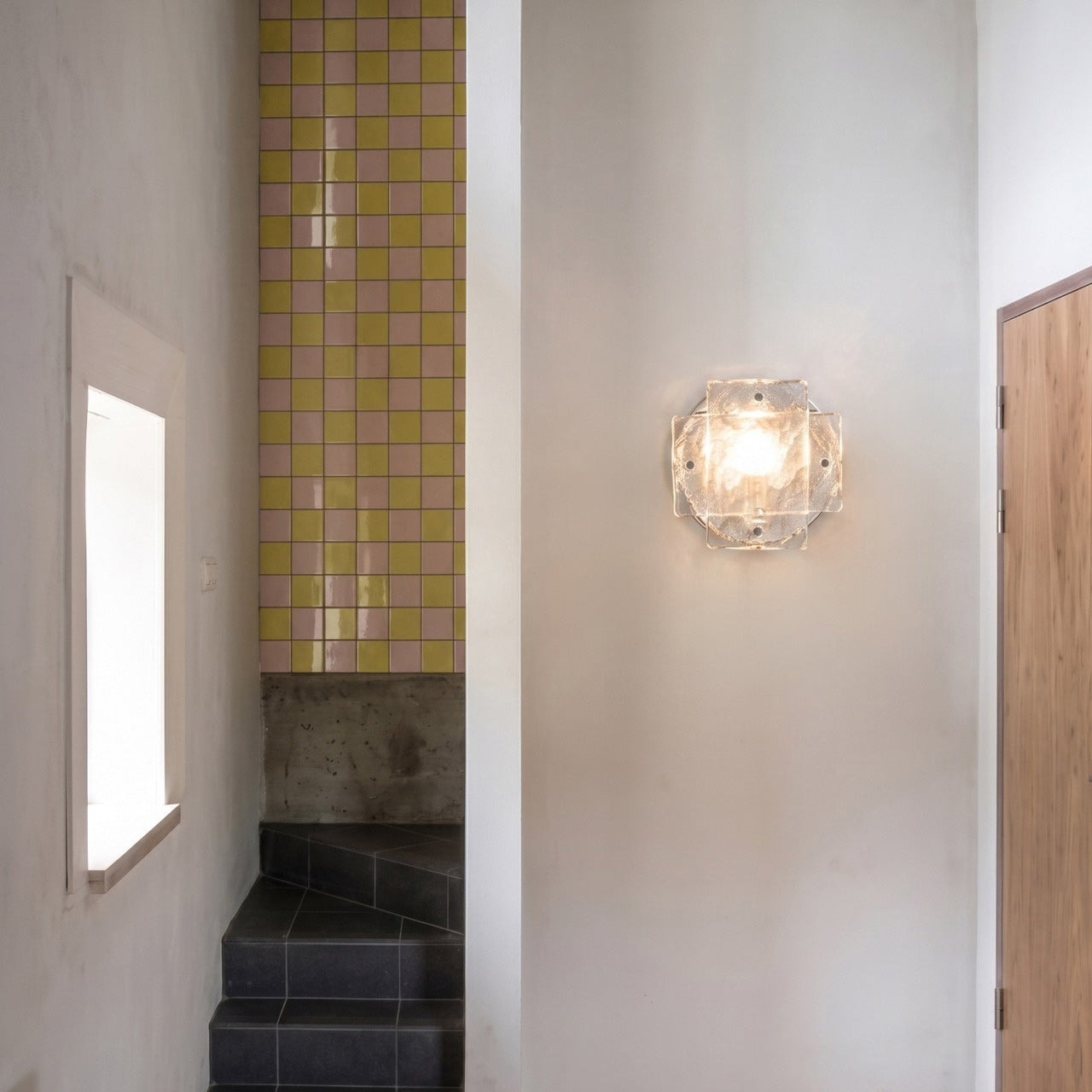Bergen Sculptural Ice-Glass Wall Sconce