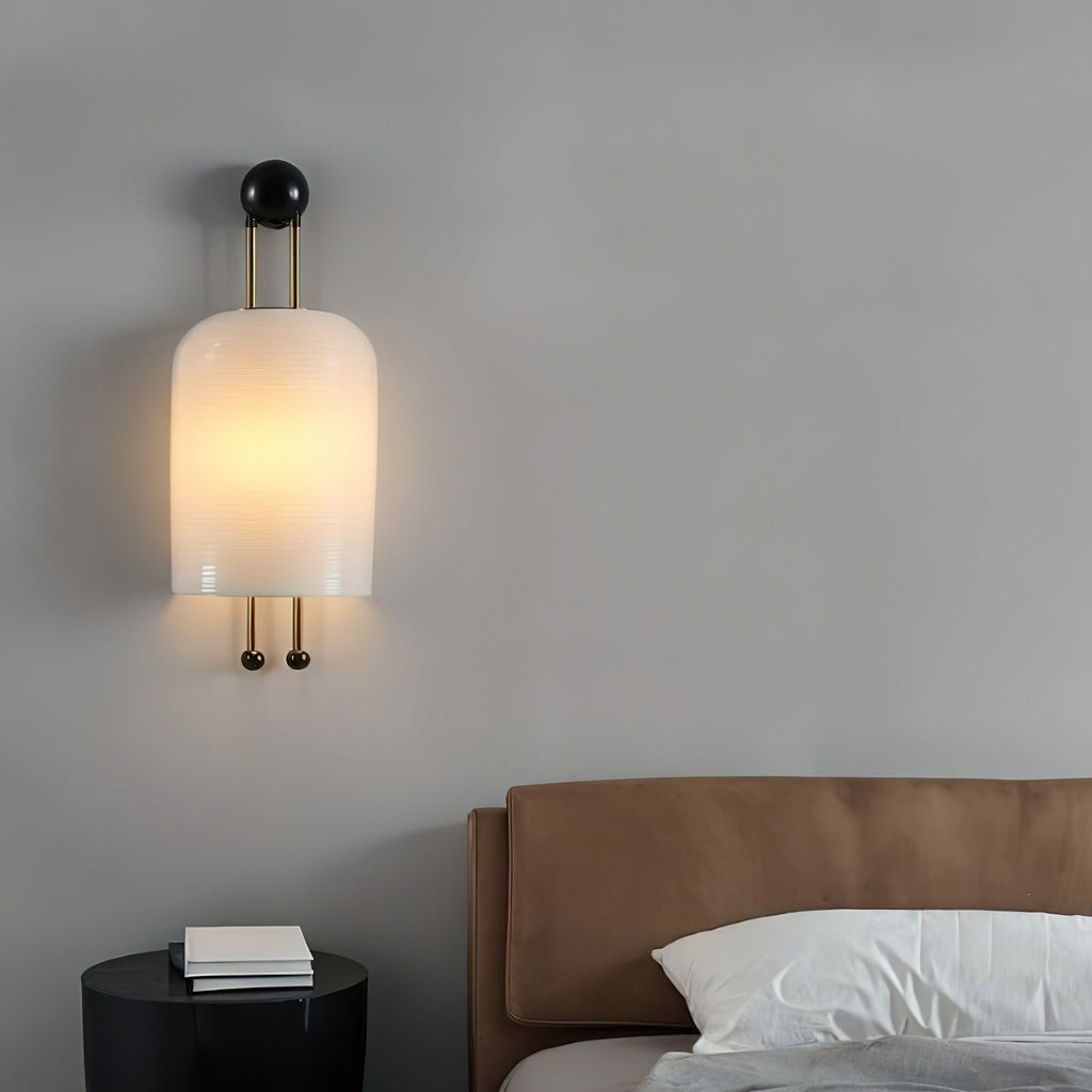 Bertha Fluted Milk-Glass Wall Lamp