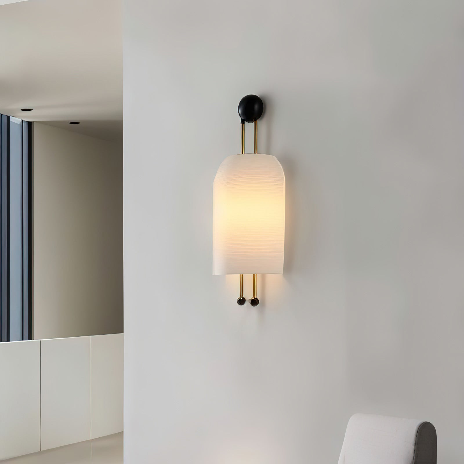 Bertha Fluted Milk-Glass Wall Lamp