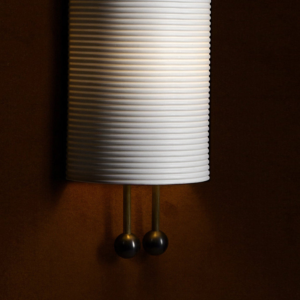 Bertha Fluted Milk-Glass Wall Lamp