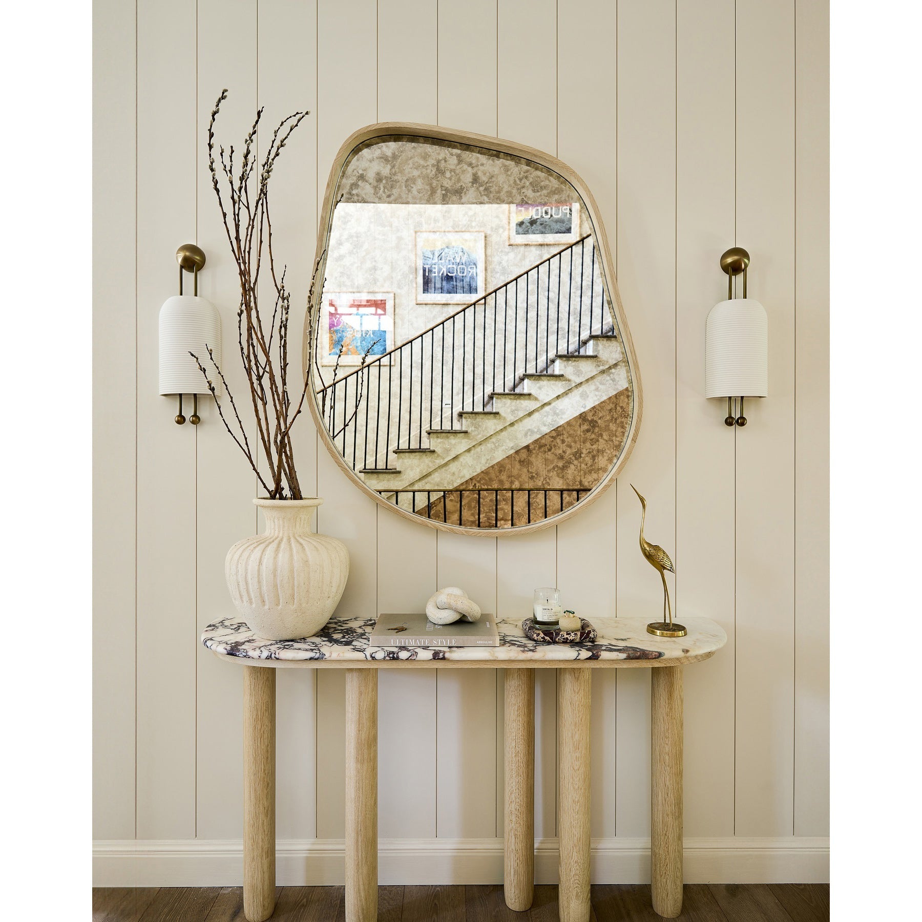 Bertha Fluted Milk-Glass Wall Lamp