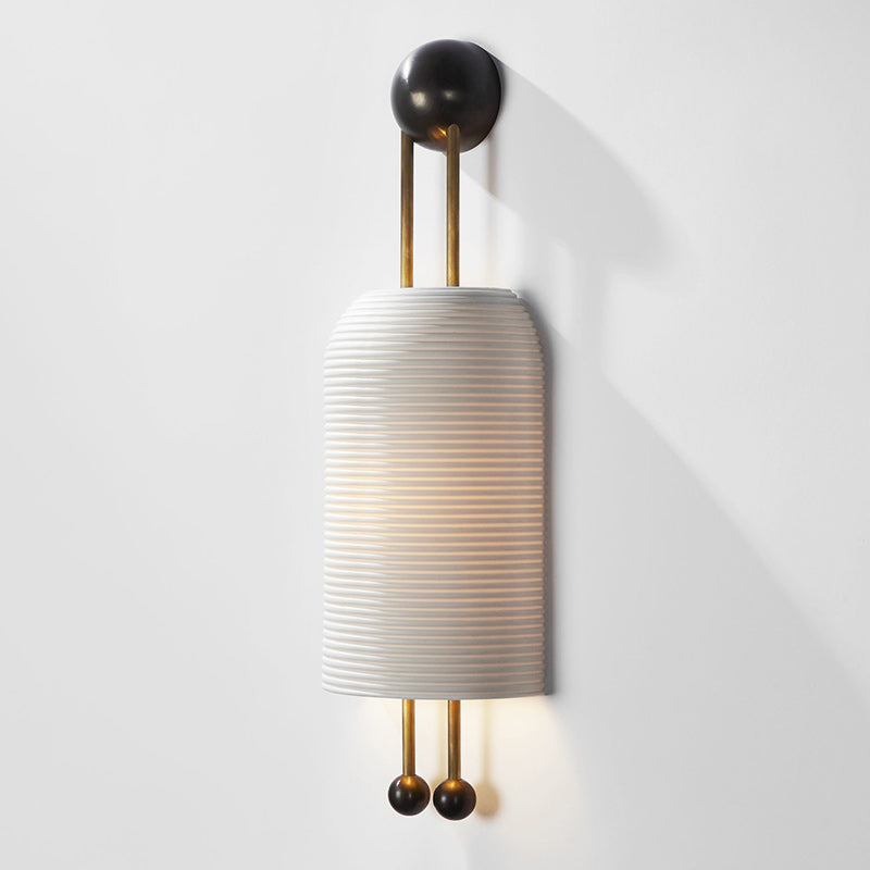 Bertha Fluted Milk-Glass Wall Lamp
