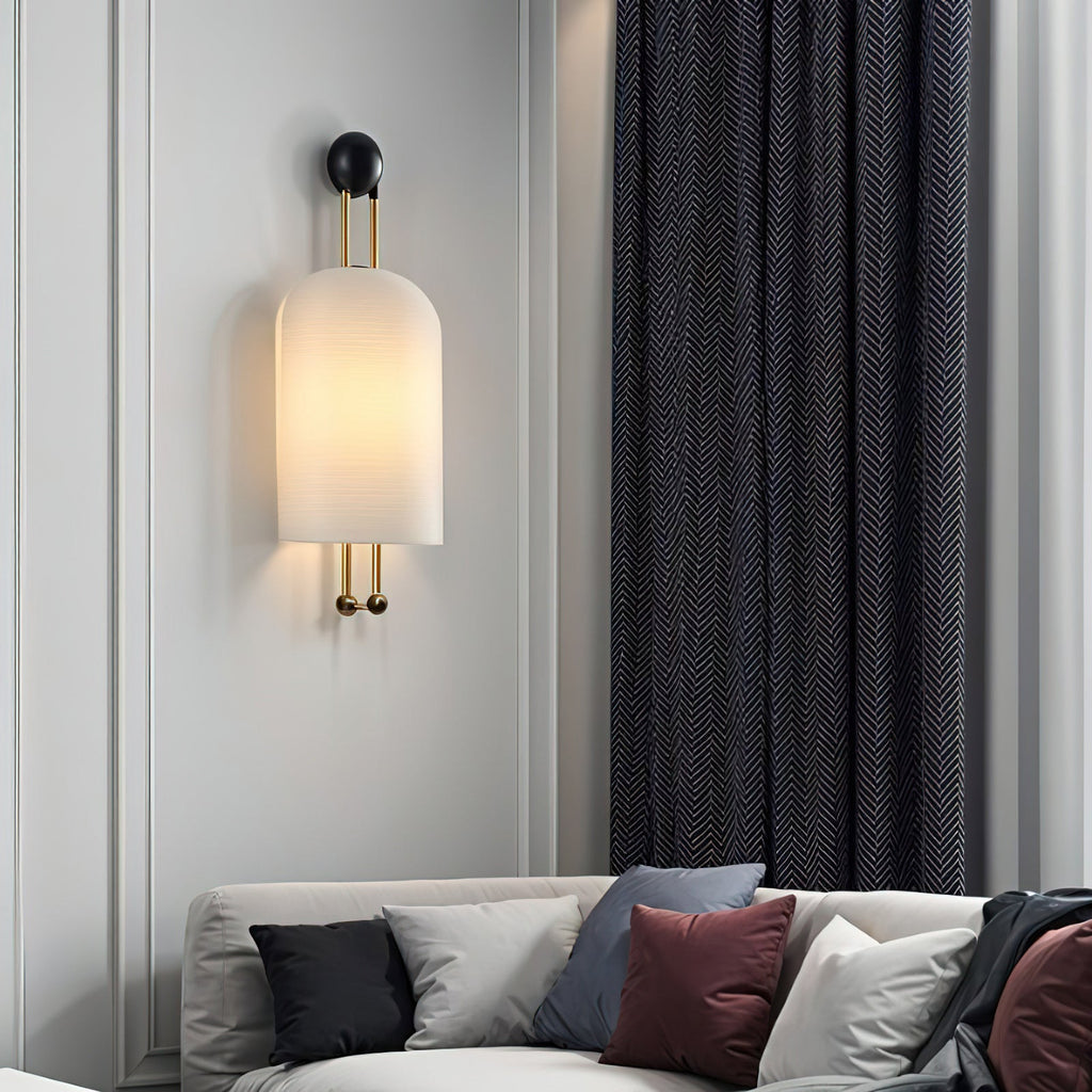 Bertha Fluted Milk-Glass Wall Lamp