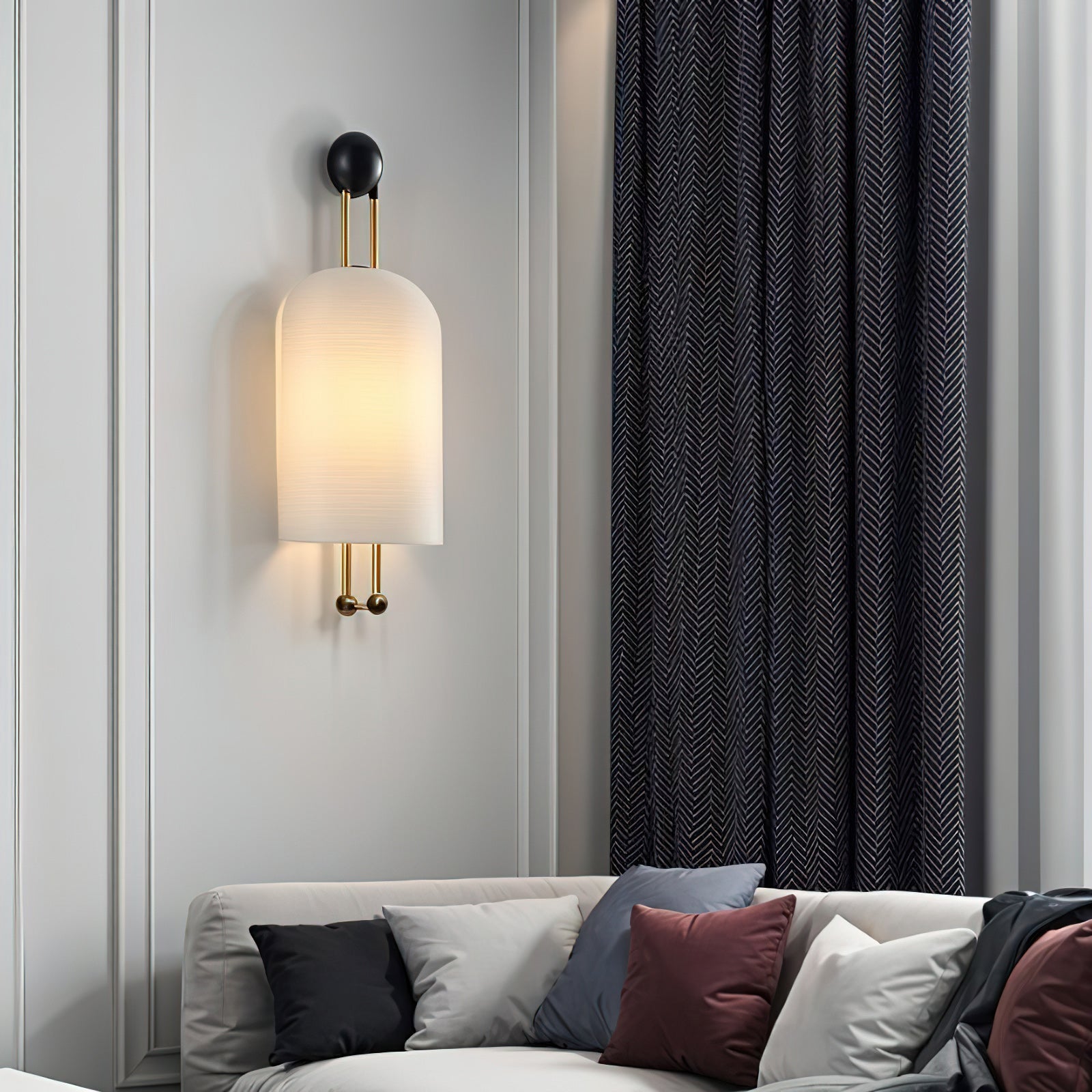 Bertha Fluted Milk-Glass Wall Lamp