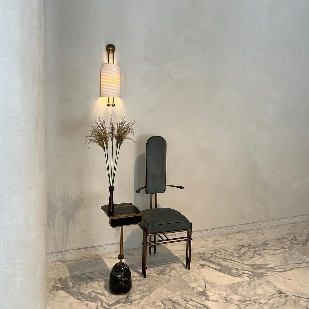 Bertha Fluted Milk-Glass Wall Lamp