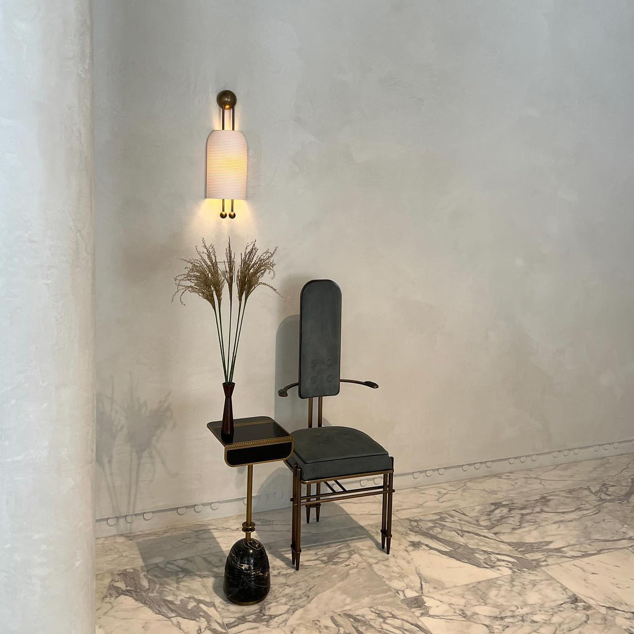 Bertha Fluted Milk-Glass Wall Lamp