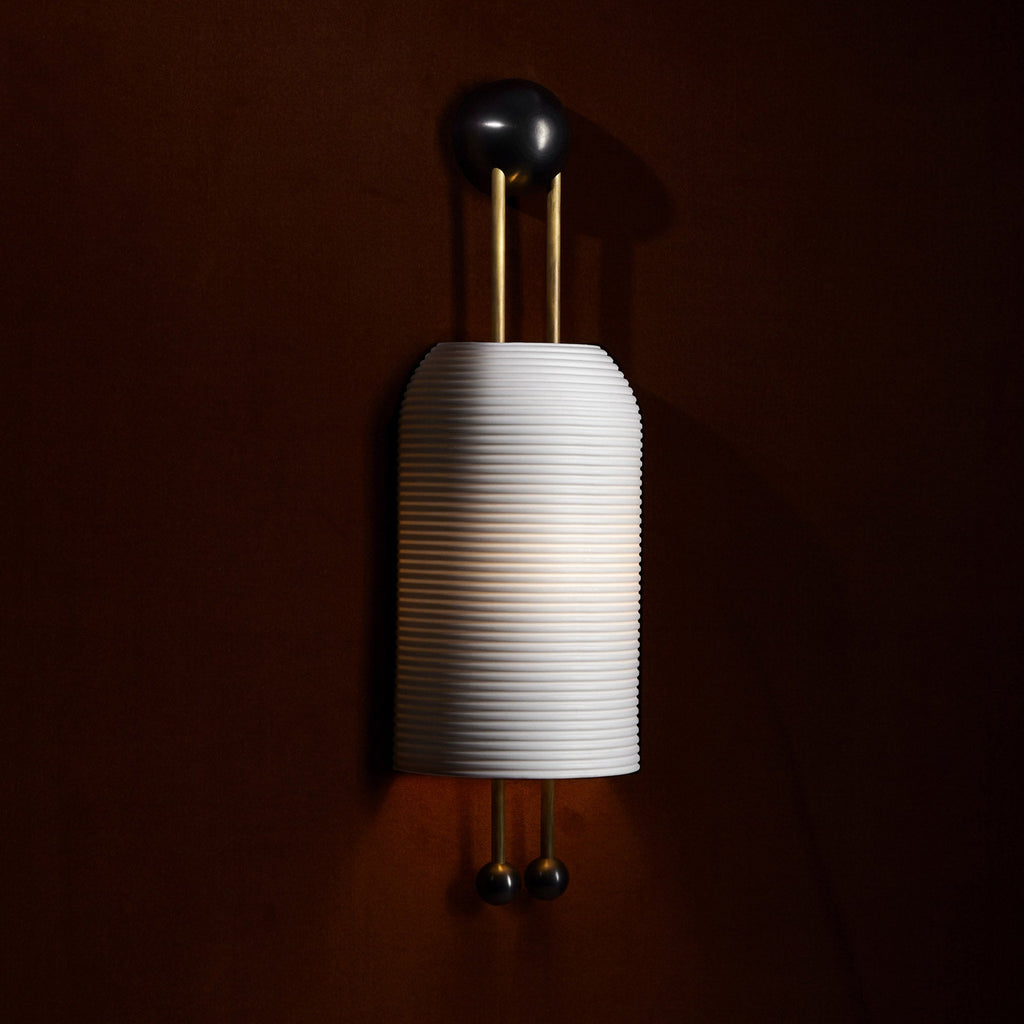 Bertha Fluted Milk-Glass Wall Lamp