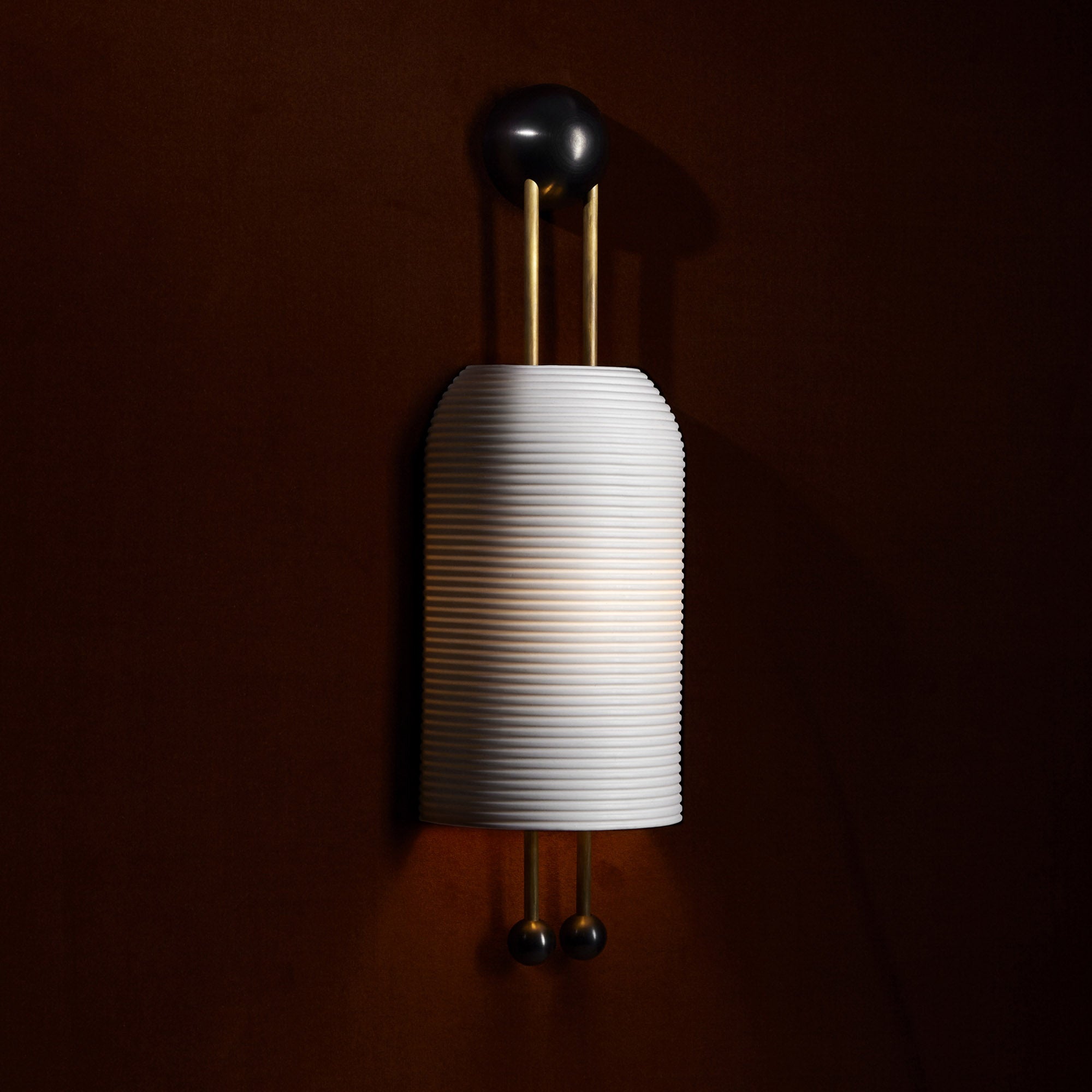Bertha Fluted Milk-Glass Wall Lamp