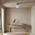 Bianca Travertine & Wood Ceiling Light